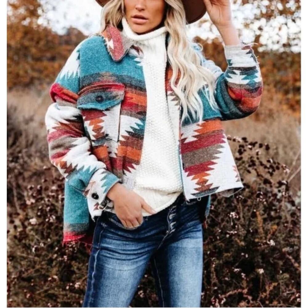La Miel Southwestern Shacket Jacket Size Small New without Tags